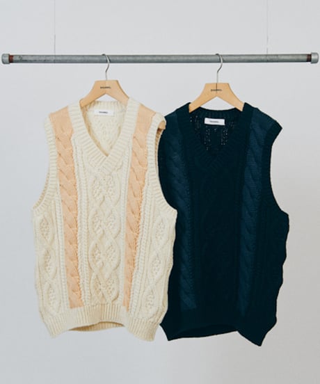DIGAWEL  Cable Stitch Vest【BLACK】
