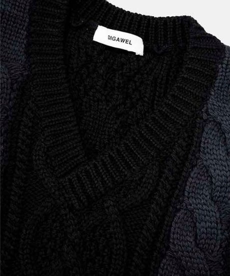 DIGAWEL  Cable Stitch Vest【BLACK】