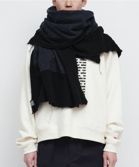 DIGAWEL Stole (fulling/milling)【BLACK/NAVY】