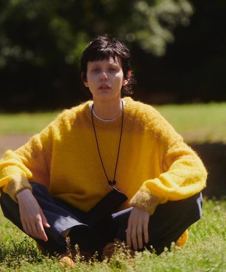 DIGAWEL Print Mohair Sweater【YELLOW】