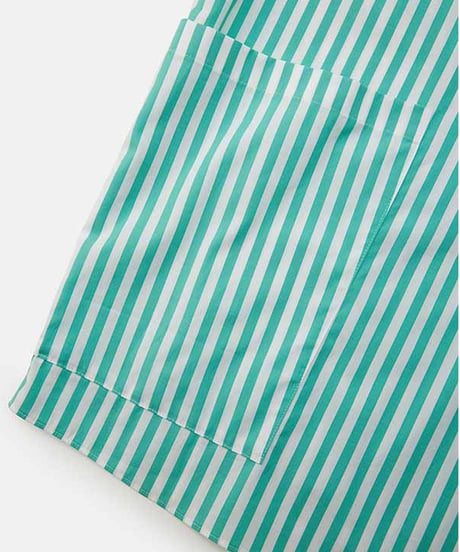 DIGAWEL Side pocket S/S shirt ① stripe【AQUA GREEN】