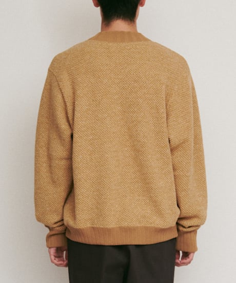 DIGAWEL Hexagonal patterns knit rib sweatshirt【BEIGE】