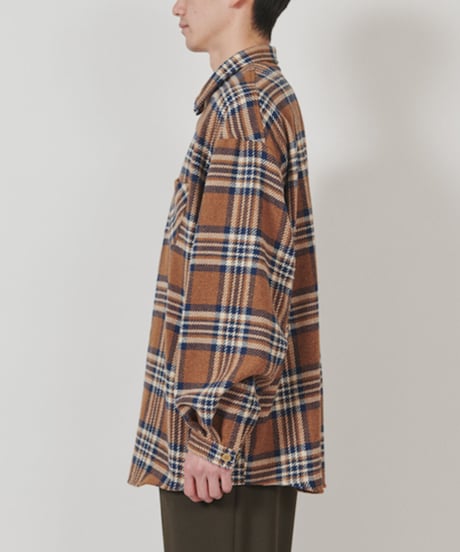 DIGAWEL  Oversized Check Shirt【BROWN】