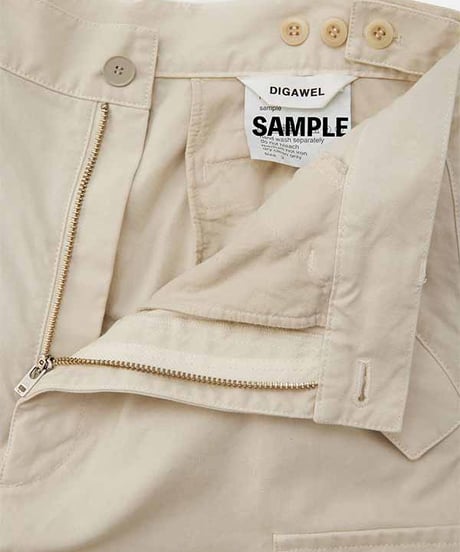DIGAWEL Field cargo pants (garment dye)【IVORY】