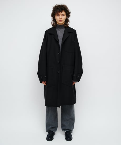DIGAWEL Stonewashed silk turtleneck sweater【FADE BLACK】