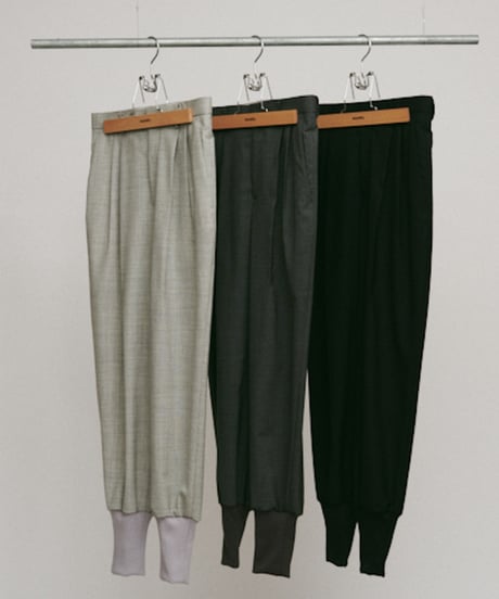 DIGAWEL 2Tuck tapered hem rib pants【BLACK】