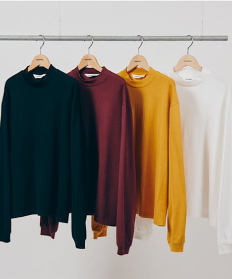 DIGAWEL  Mock neck L/S T-shirt【BURGUNDY】