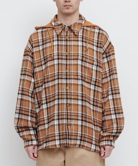DIGAWEL Hoodie shirt【L.BROWN×BK】