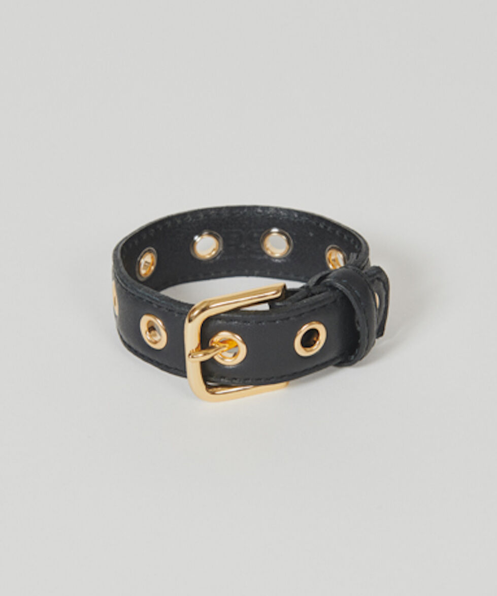 DIGAWEL × J.PRESS「CRST」 Black Leather Bracelet【