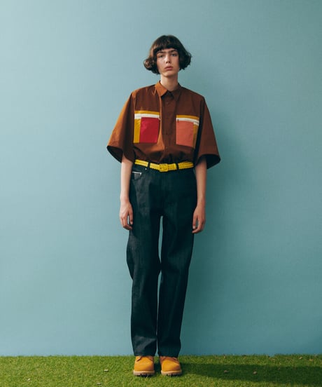 DIGAWEL  Oversized S/S Shirt【BROWN】