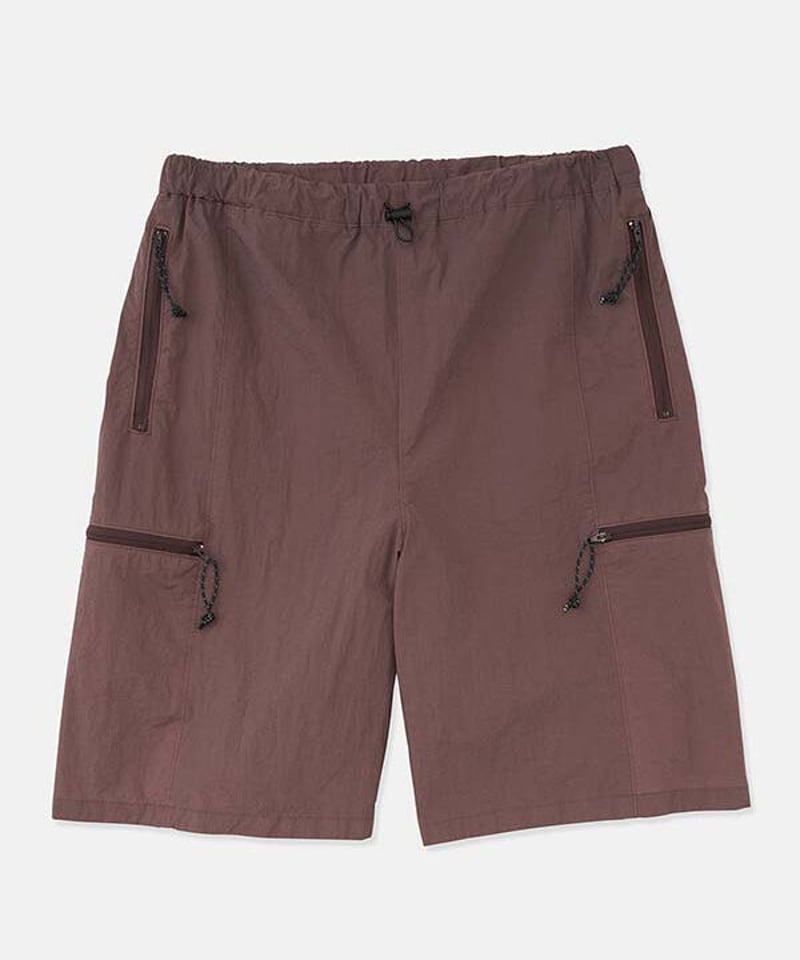 山荘飯島　DIGAWEL別注　ナイロンショーツ　2 DIGAWEL Shorts (garment dye)【BROWN】 | welles