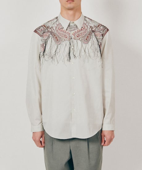DIGAWEL  Shirt (generic)③ paisley embroidery【SKY GRAY】