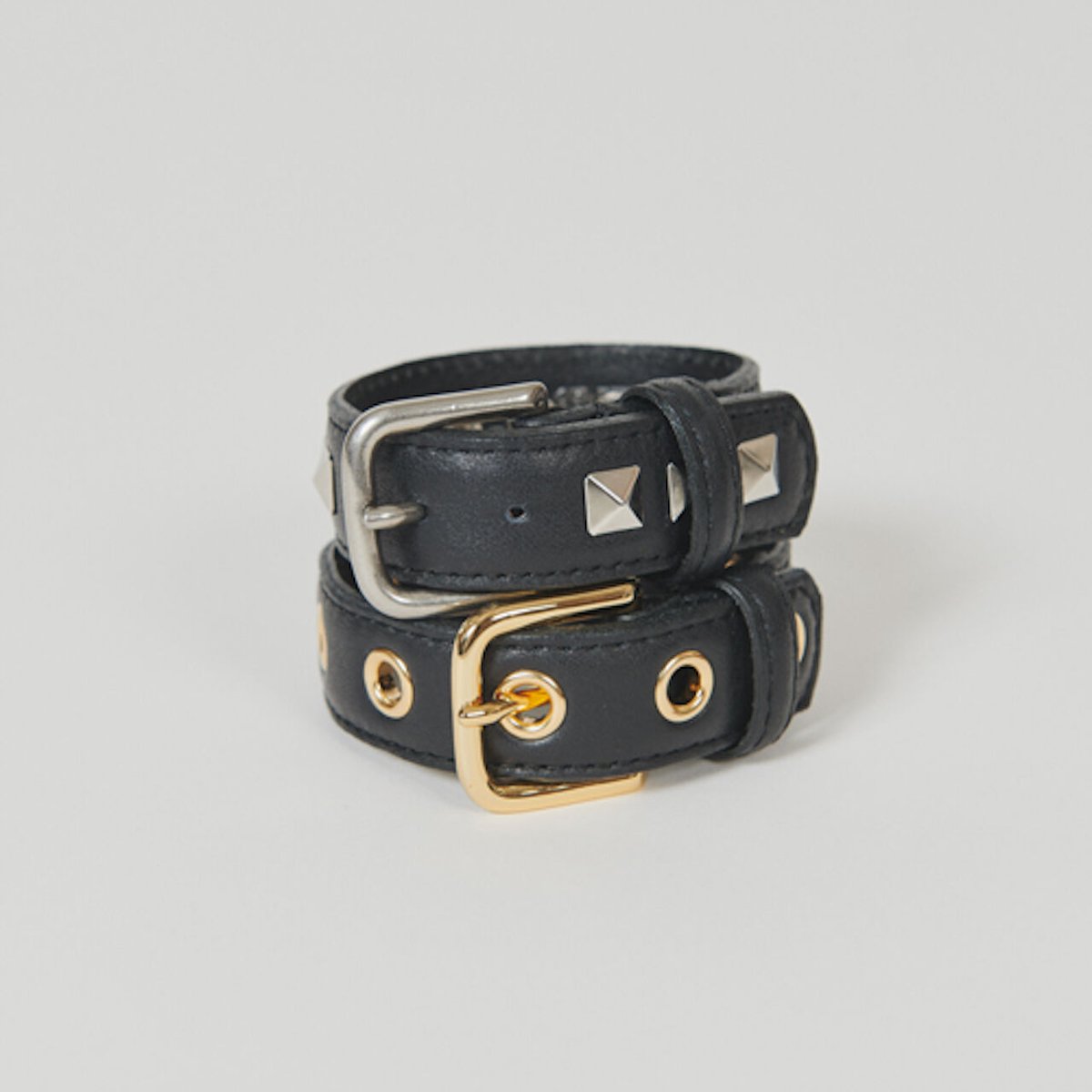 DIGAWEL × J.PRESS「CRST」 Black Leather Bracelet【