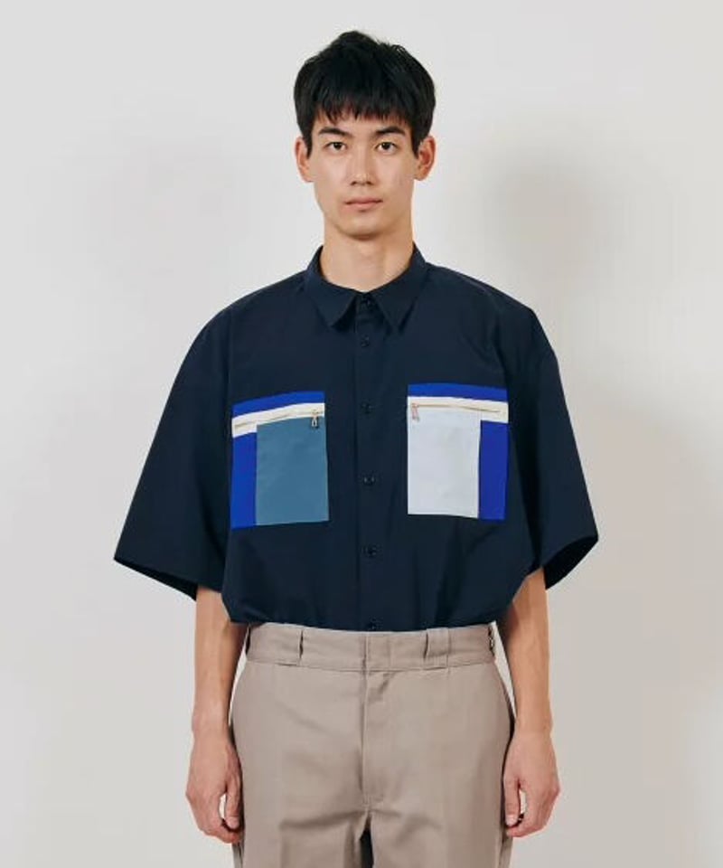 DIGAWEL Oversized S/S Shirt【NAVY】 | welles