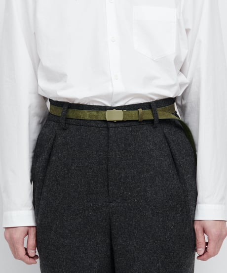 DIGAWEL Leather Slide Belt【OLIVE】