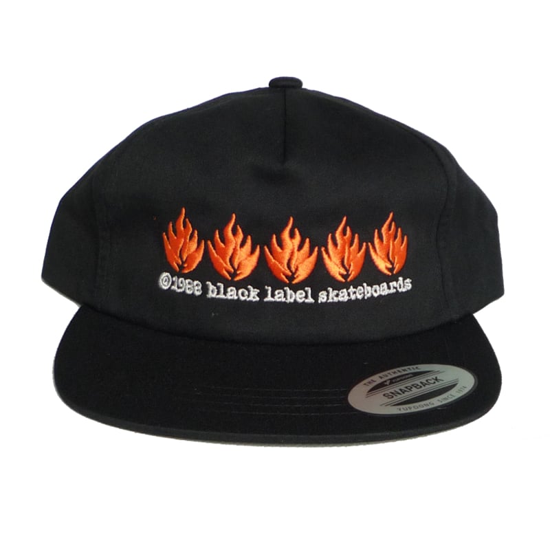 BLACK LABEL 5 FLAMES SNAPBACK HAT | HESHDAWGZ