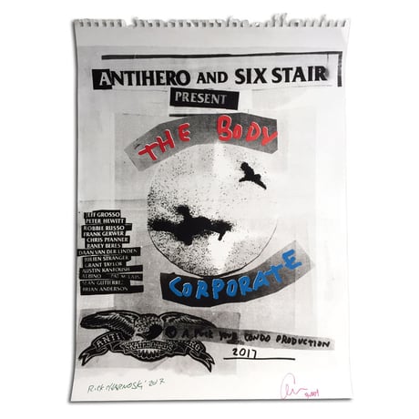 ANTI HERO AND SIX STAIR "THE BODY CORPORATE" LIMITED HAND SCREENED POSTER
