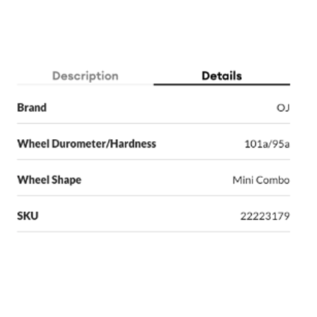 OJ WHEELS PROTOTYPE DOUBLE DURO MINI COMBO WHEELS