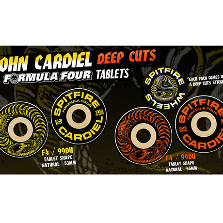 SPITFIRE JOHN CARDIEL DEEP CUTS FORMULA FOUR TABLETS SHAPE