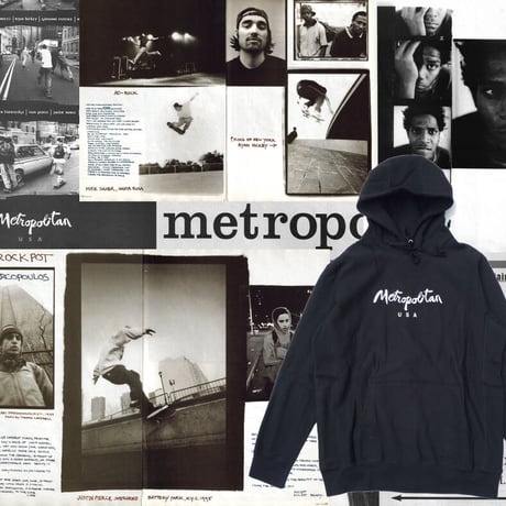 METROPOLITAN USA CLASSIC LOGO EMBROIDERY PULLOVER HOODIE