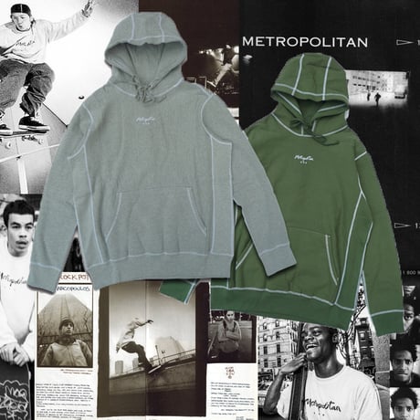 METROPOLITAN USA CONTRAST STITCH PULLOVER HOODIE