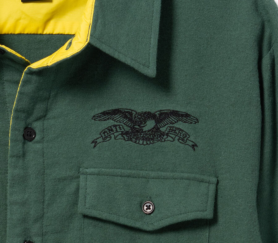 ANTI HERO アンタイヒーロー フランネル ジャケット　GREEN 希少 ANTIHERO SKATEBOARDS ジャケット 長袖 緑 アンタイヒーロー