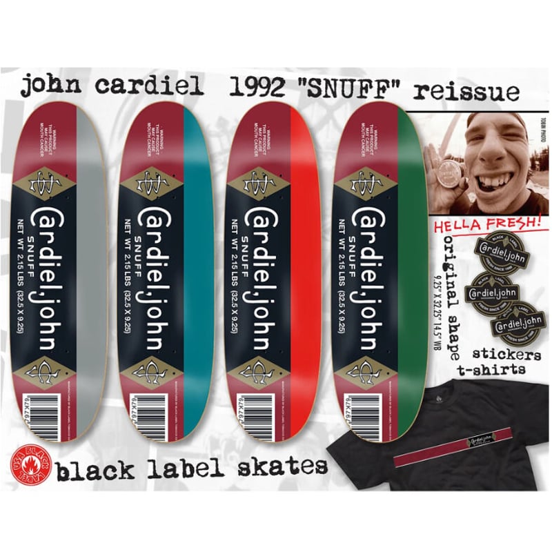 スケートボード Black Label deck BLACK LABEL JOHN CARDIEL SNUFF REISSUE DECK (9