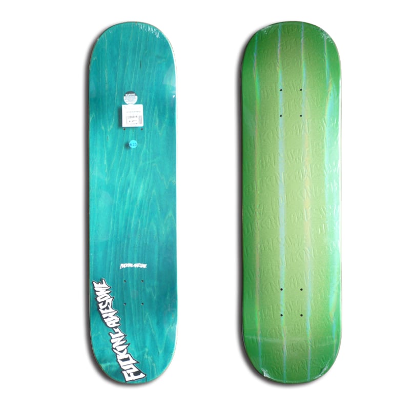 FUCKING AWESOME NEON GREEN STAMP EMBOSSED DECK