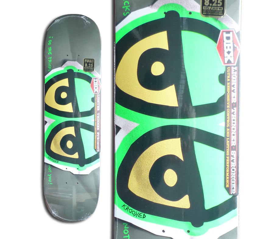 KROOKED EYES LIGHT GREEN DBX DECK (8.25 x 32inc