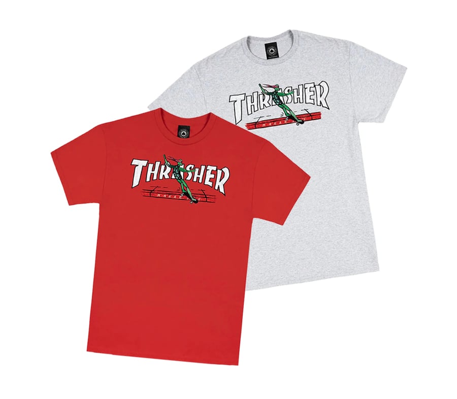 THRASHER RED CURB TEE | HESHDAWGZ