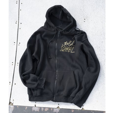 GOLD SCHOOL ZIP UP HOODIE