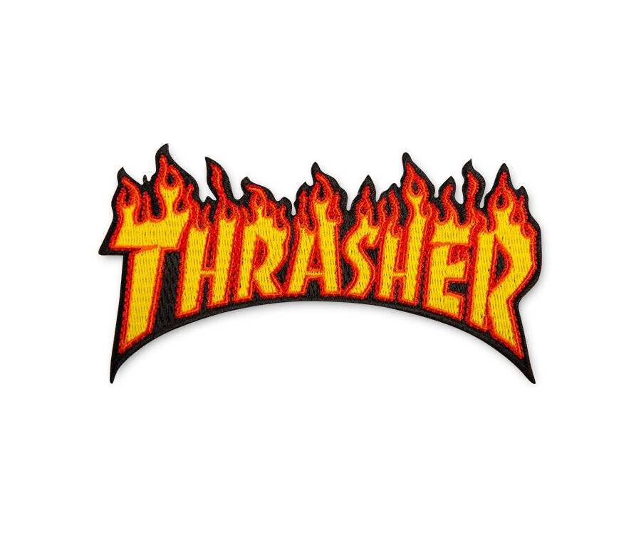 THRASHER FLAME LOGO PATCH | HESHDAWGZ