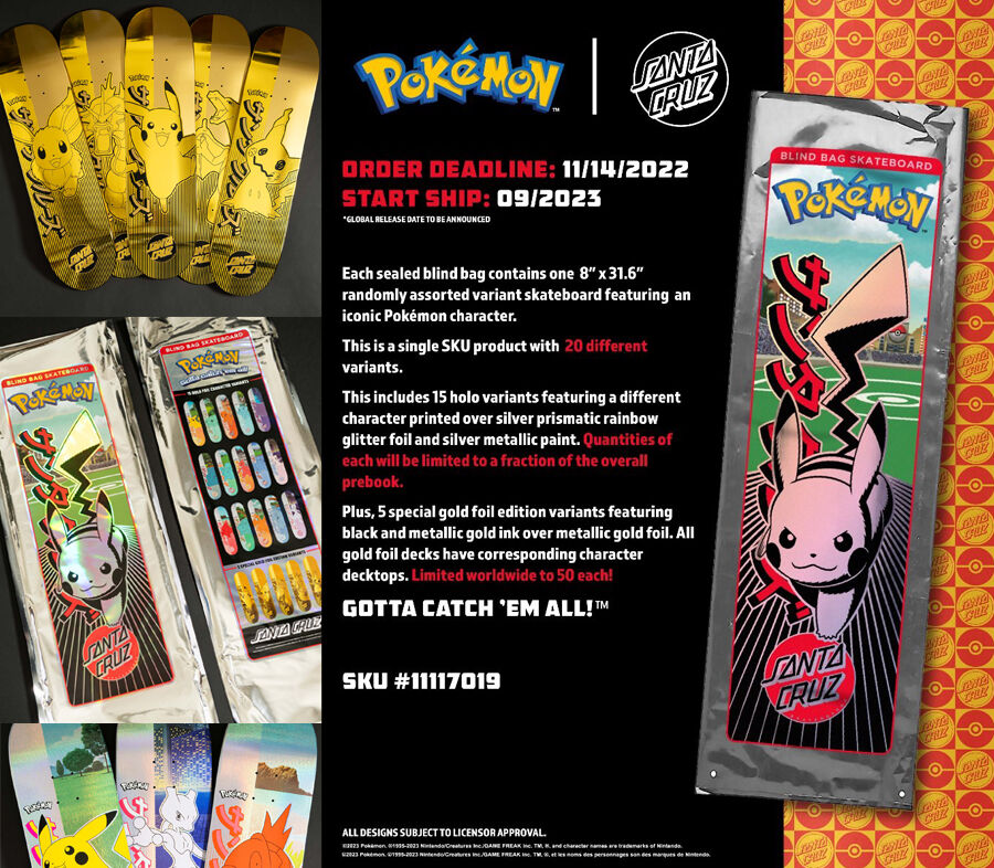 SANTA CRUZ x POKÉMON BLIND BAGS DECK (8 x 31.6i