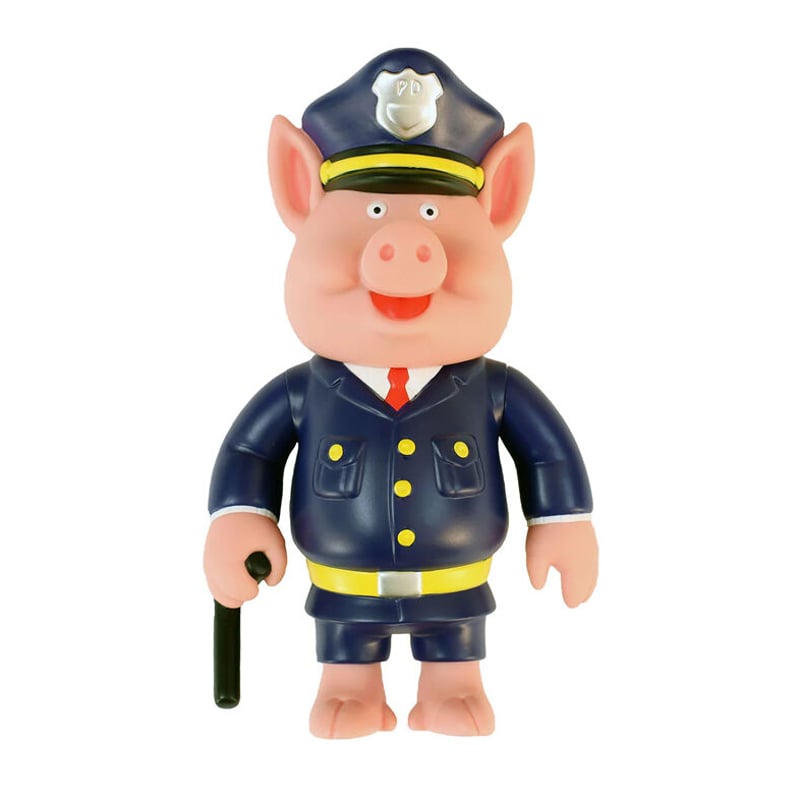 GOOD WORTH Police Pig フィギュア 警官 ブタ 14cm STRANGELOVE PIG SERGENT VINYL TOY | HESHDAWGZ