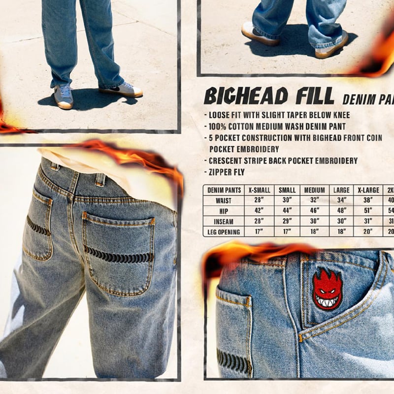 SPITFIRE BIGHEAD FILL DENIM JEANS | HESHDAWGZ