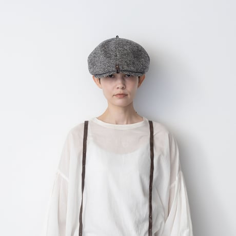 【新品未使用】PUTON/プットオン　ベレー帽　TORI 麻　ブラック 新品未使用】PUTON/プットオン ベレー帽 TORI 麻 ブラック