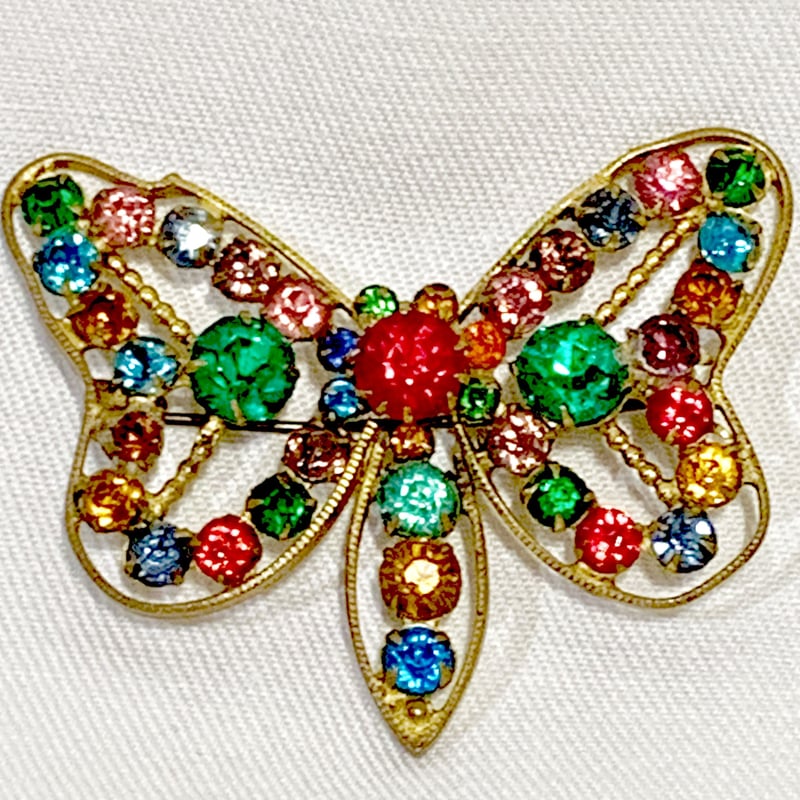 カラフルストーン蝶ブローチ(1930s UK) | cocotier