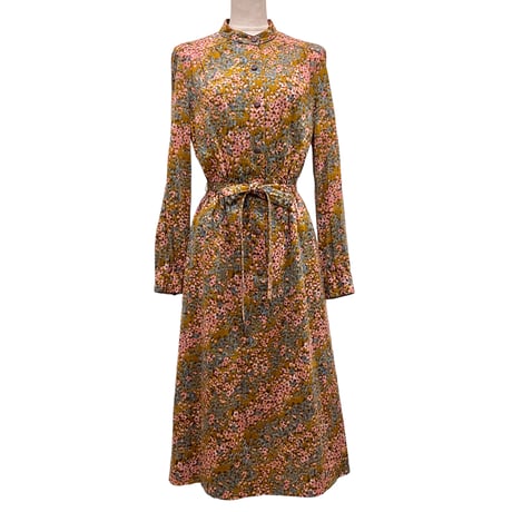 小花マオカラーワンピース(1970s France)