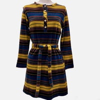 ボーダーベロアMINIワンピース(1960s Italy)