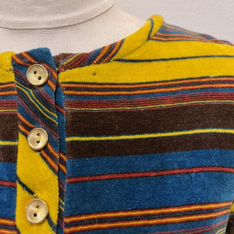 ボーダーベロアMINIワンピース(1960s Italy)
