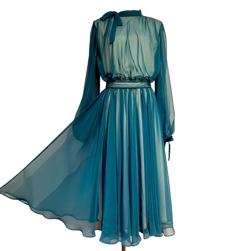 cocotier “ サイドボウタイ・シフォンドレス(ビリジアン) | cocotier