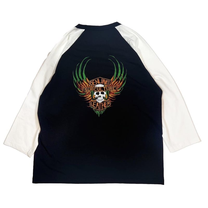 SKULL&SNAKE RAGLANLONGSLEEVE T-SHIRT / BLACK×WH