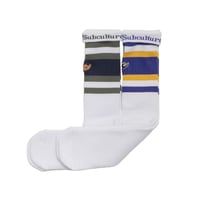 SC 2PACK SKATE SOX / YELLOW×PURPLE OLIVE×NAVY