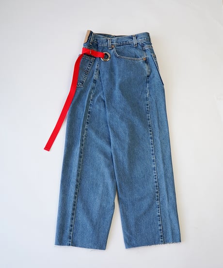 nve tokki WRAP DENIM ラップデニム WRAP DENIM / M size (BEIGE×BLACK) D-8 | nve tokki