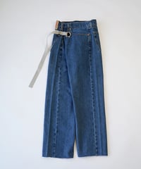 WRAP DENIM / M size (BLUE×BLACK) D-7 | nve tokki