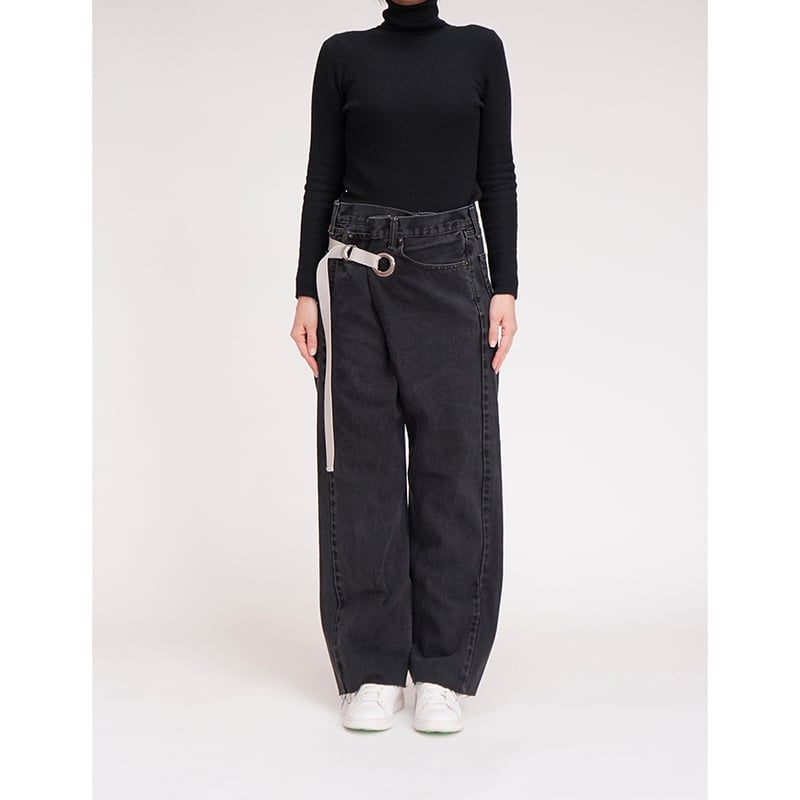 WRAP DENIM / S size (BLACK×GREY) RD-23 | nve t