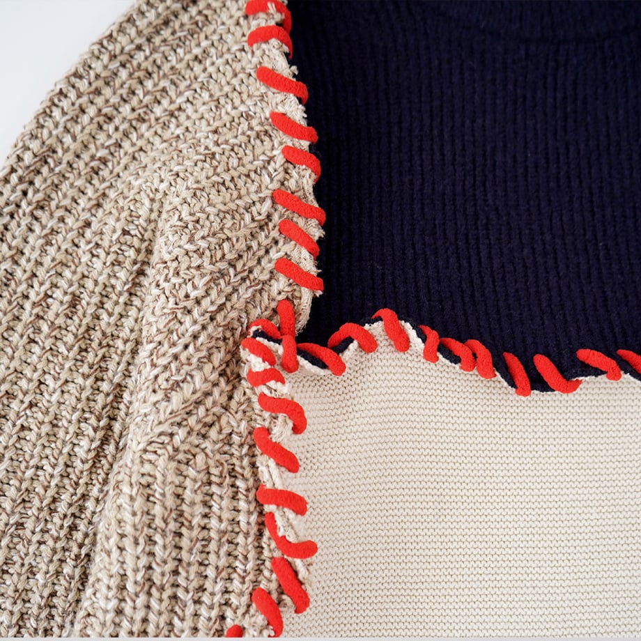 UN3D. KNIT DOCKING JKニットドッキングジャケット36ベージュ UN3D. KNIT DOCKING JKニットドッキングジャケット36ベージュ