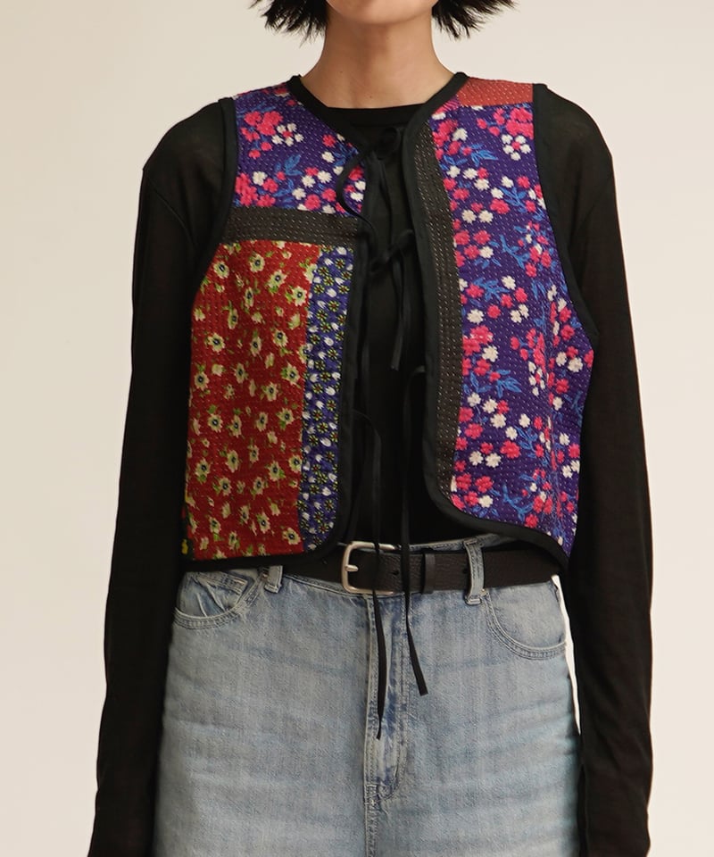 VINTAGE KANTHA QUILT VEST (B) | nve tokki