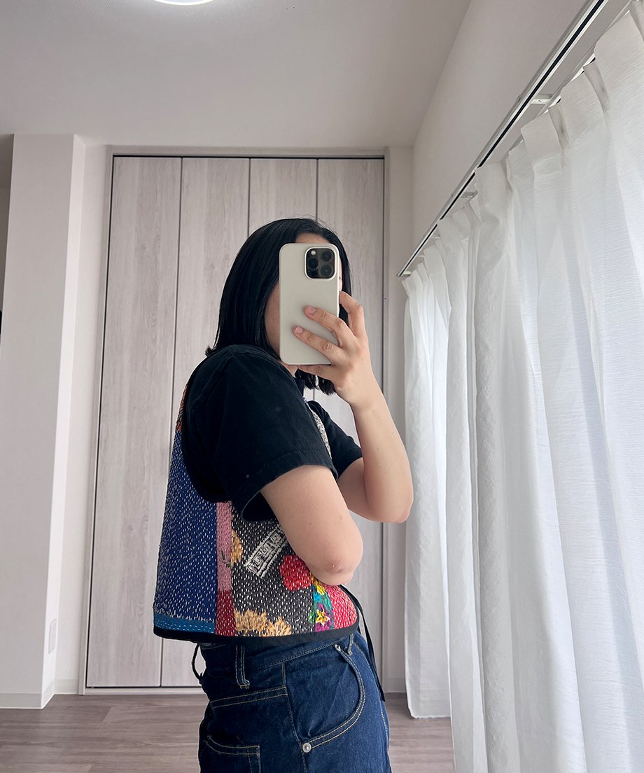 ヴィンテージ カンタキルト ベスト VINTAGE KANTHA QUILT VEST (A) | nve tokki
