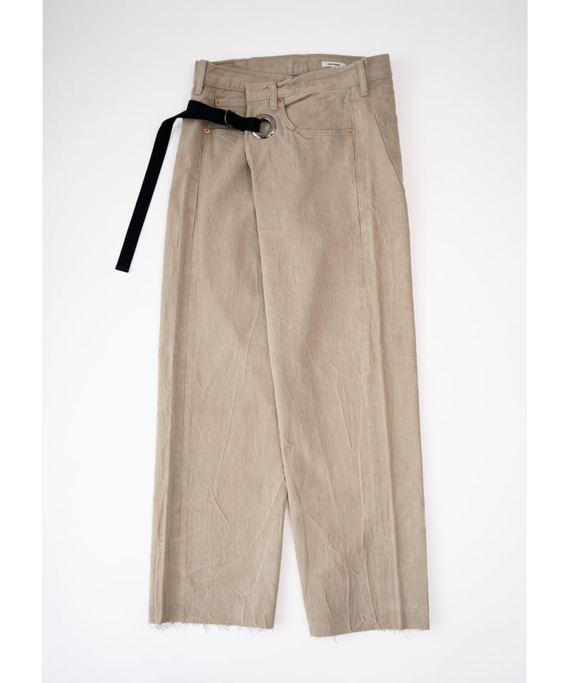 WRAP DENIM / M size (BEIGE×BLACK) D-9 | nve tokki